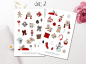 Preview: Mädchen Weihnachten Sticker Set